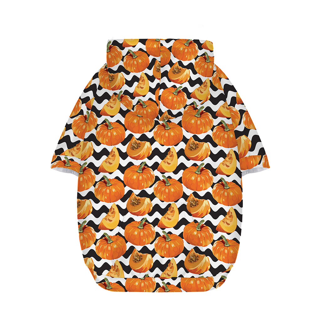 Wave Pumpkin Pattern Print Dog Zip Up Hoodie