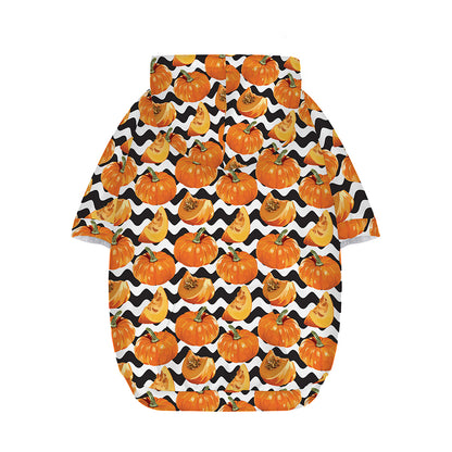 Wave Pumpkin Pattern Print Dog Zip Up Hoodie