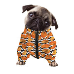 Wave Pumpkin Pattern Print Dog Zip Up Jacket