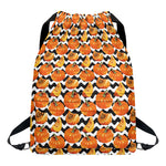 Wave Pumpkin Pattern Print Drawstring Backpack