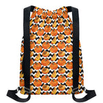 Wave Pumpkin Pattern Print Drawstring Backpack