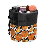 Wave Pumpkin Pattern Print Drawstring Makeup Bag