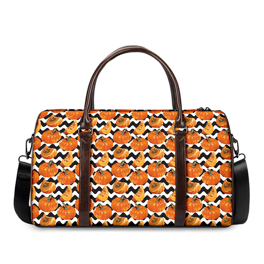 Wave Pumpkin Pattern Print Duffle Bag