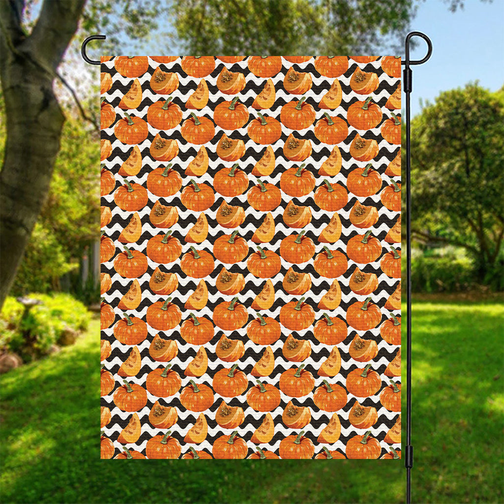 Wave Pumpkin Pattern Print Garden Flag