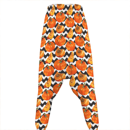 Wave Pumpkin Pattern Print Hammer Pants
