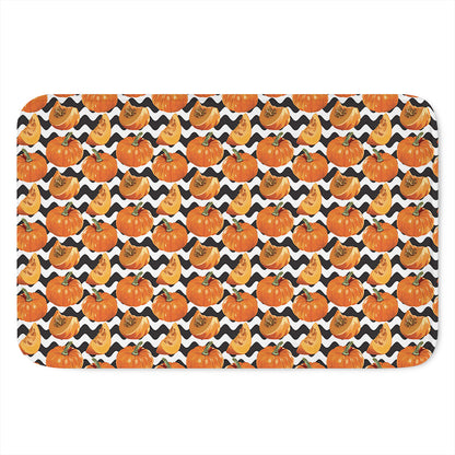 Wave Pumpkin Pattern Print Indoor Door Mat