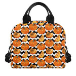 Wave Pumpkin Pattern Print Insulated Lunch Bag