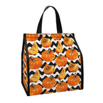 Wave Pumpkin Pattern Print Insulated Lunch Tote