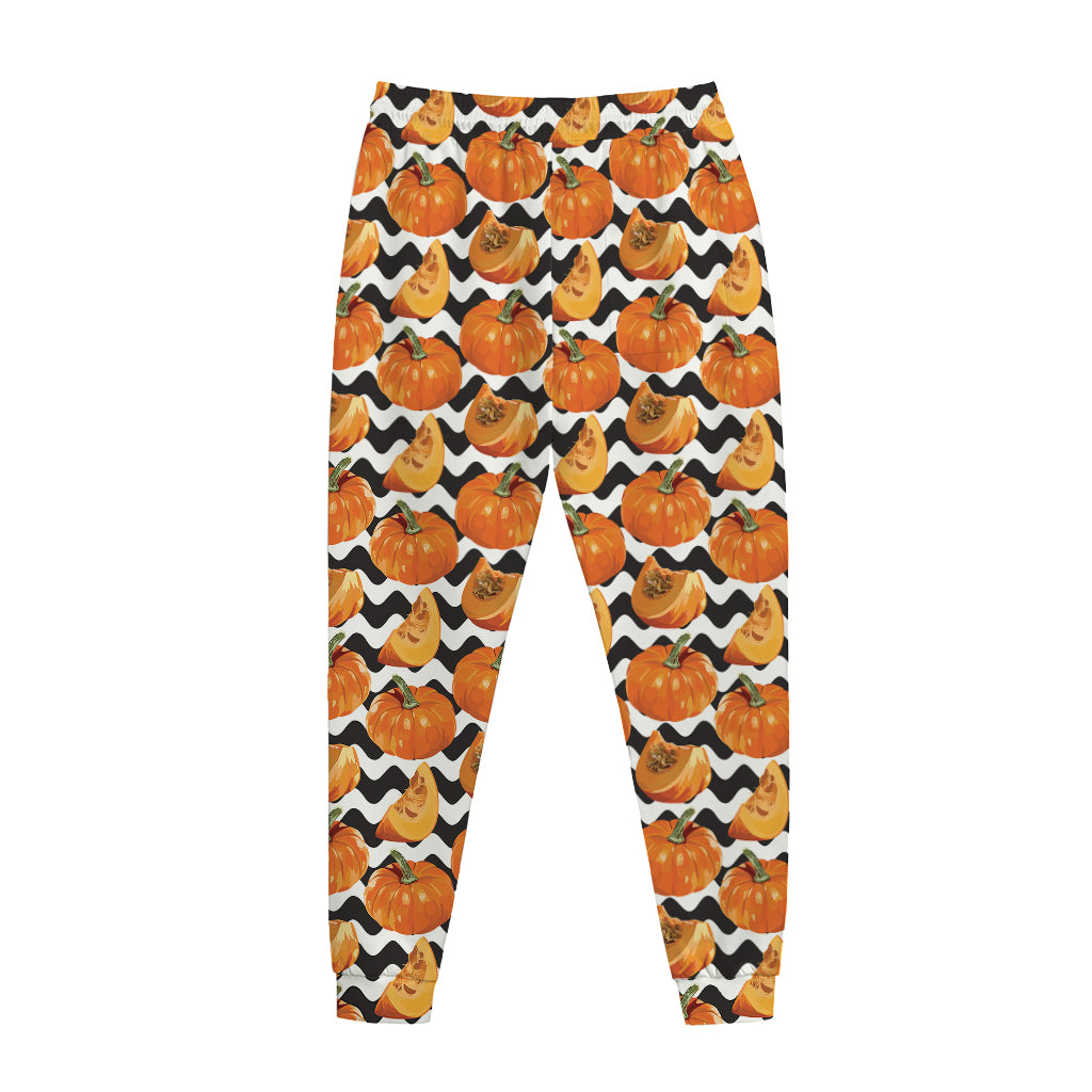 Wave Pumpkin Pattern Print Jogger Pants