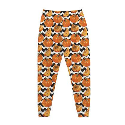 Wave Pumpkin Pattern Print Jogger Pants