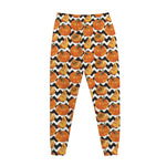 Wave Pumpkin Pattern Print Jogger Pants