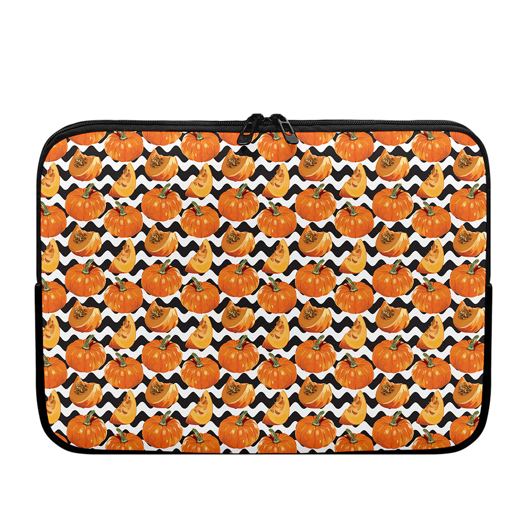 Wave Pumpkin Pattern Print Laptop Sleeve