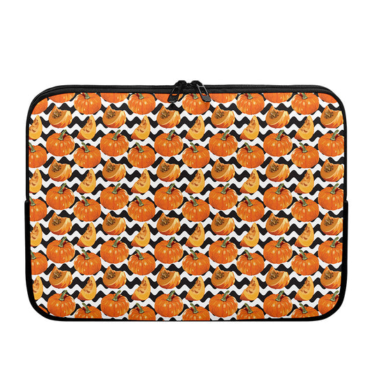 Wave Pumpkin Pattern Print Laptop Sleeve