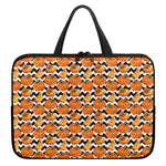 Wave Pumpkin Pattern Print Laptop Sleeve With Handle