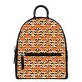 Wave Pumpkin Pattern Print Leather Backpack