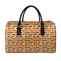 Wave Pumpkin Pattern Print Leather Duffel Bag