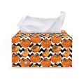 Wave Pumpkin Pattern Print Leather Tissue Box Cover