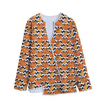 Wave Pumpkin Pattern Print Long Sleeve Short Coat