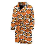Wave Pumpkin Pattern Print Men's Bathrobe