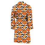 Wave Pumpkin Pattern Print Men's Bathrobe