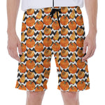 Wave Pumpkin Pattern Print Men's Beach Shorts