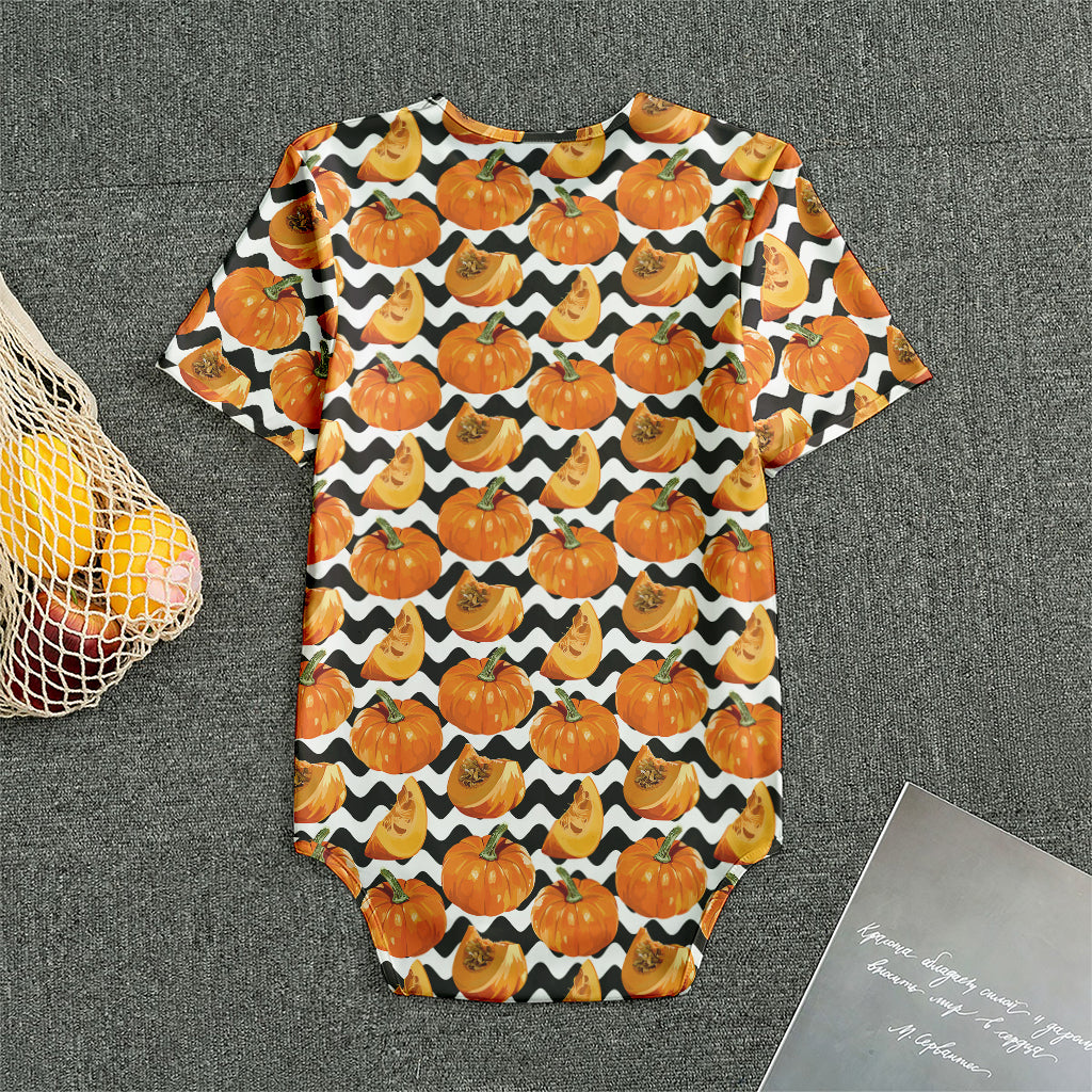 Wave Pumpkin Pattern Print Men's Bodysuit
