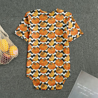 Wave Pumpkin Pattern Print Men's Bodysuit
