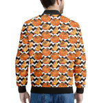 Wave Pumpkin Pattern Print Men's Bomber Jacket