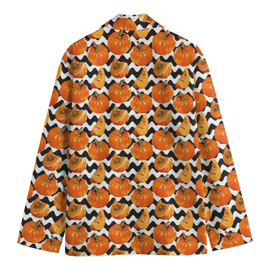 Wave Pumpkin Pattern Print Men's Cotton Blazer
