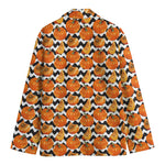 Wave Pumpkin Pattern Print Men's Cotton Blazer