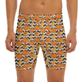 Wave Pumpkin Pattern Print Men's Long Boxer Briefs