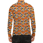 Wave Pumpkin Pattern Print Men's Long Sleeve Rash Guard