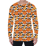 Wave Pumpkin Pattern Print Men's Long Sleeve T-Shirt