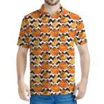 Wave Pumpkin Pattern Print Men's Polo Shirt