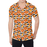 Wave Pumpkin Pattern Print Men's Shirt