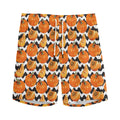 Wave Pumpkin Pattern Print Men's Athletic Shorts