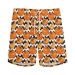 Wave Pumpkin Pattern Print Men's Sports Shorts