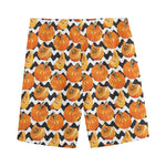Wave Pumpkin Pattern Print Men's Sports Shorts