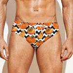Wave Pumpkin Pattern Print Men's Swim Briefs
