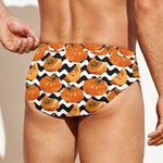 Wave Pumpkin Pattern Print Men's Swim Briefs