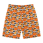 Wave Pumpkin Pattern Print Men's Swim Trunks