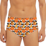 Wave Pumpkin Pattern Print Men's Triangle Swim Briefs