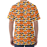Wave Pumpkin Pattern Print Men's Velvet T-Shirt