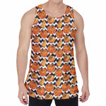 Wave Pumpkin Pattern Print Men's Velvet Tank Top