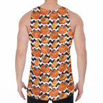 Wave Pumpkin Pattern Print Men's Velvet Tank Top