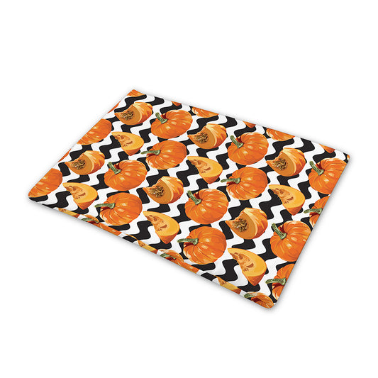 Wave Pumpkin Pattern Print Pet Cooling Mat Cover
