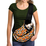 Wave Pumpkin Pattern Print Pet Sling Carrier