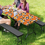 Wave Pumpkin Pattern Print Picnic Table Cover