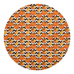 Wave Pumpkin Pattern Print Round Blanket