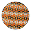 Wave Pumpkin Pattern Print Round Floor Mat